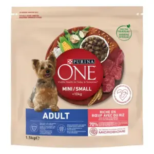 PURINA ONE Pienso Mini Dog Adult Buey y Arroz 1.5kg