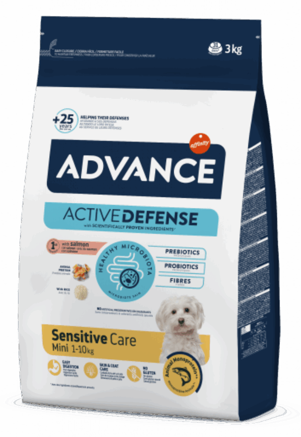 Advance Pienso Sensitive de Salmon y Arroz para Perros Adultos Mini