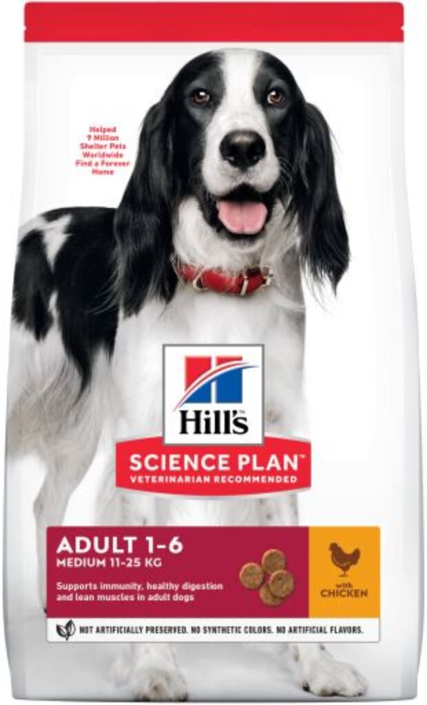 Pienso Science Plan Adult Medium de Pollo para Perros de Mediano (10-25 Kg) 14kg