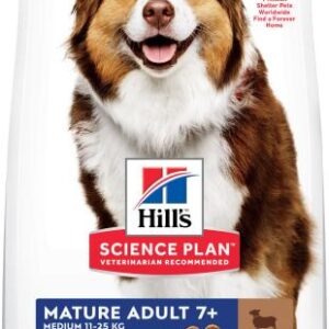 Pienso Science Plan Mature +7 Medium de Cordero para Perros de Mediano (10-25 Kg) 14kg