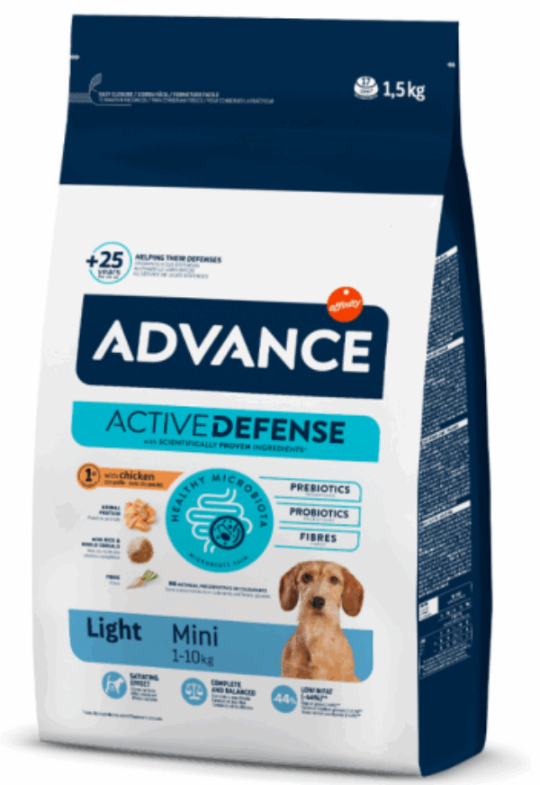 Advance Pienso Light para Perros Mini de Pollo y Arroz