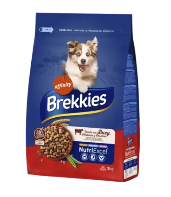 Brekkies Pienso para Perros Adultos con Buey Verduras y Cereales 20 KG