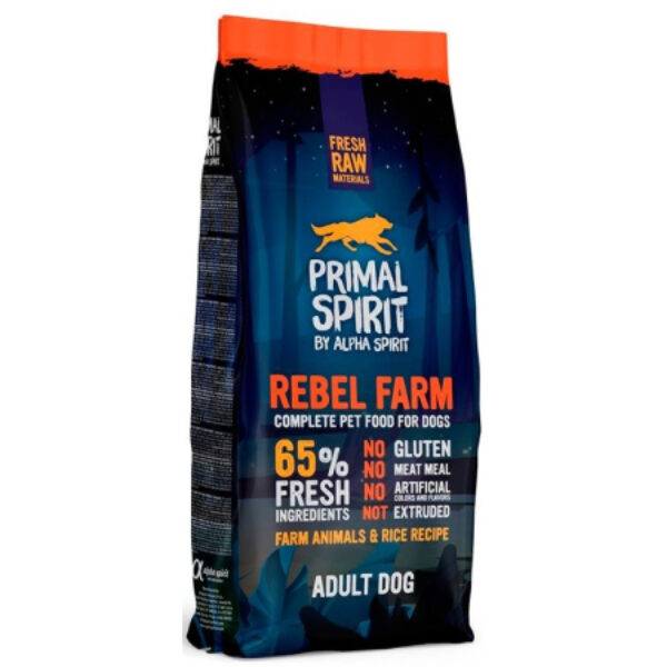 Primal Spirit 65% Rebel Farm para Perros 12kg