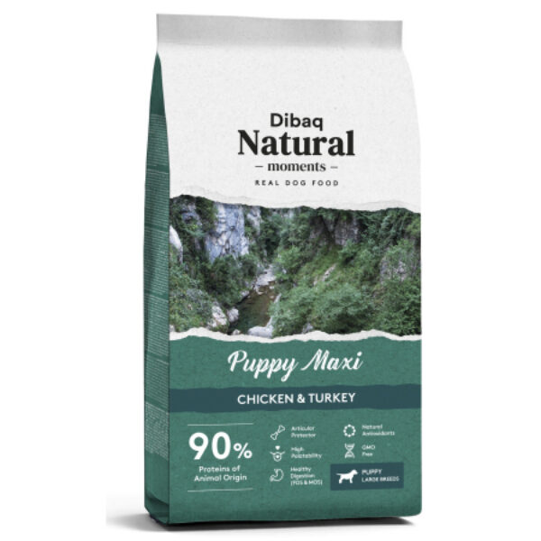 Dibaq Natural Moments Perro Puppy Maxi Pollo y Pavo