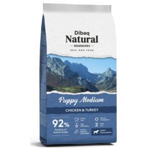Dibaq Natural Moments Perro Puppy Medium Pollo y Pavo