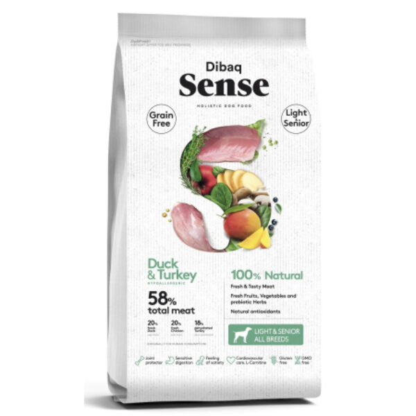 Dibaq Sense Perro Light & Senior Grain Free Pato y Pavo