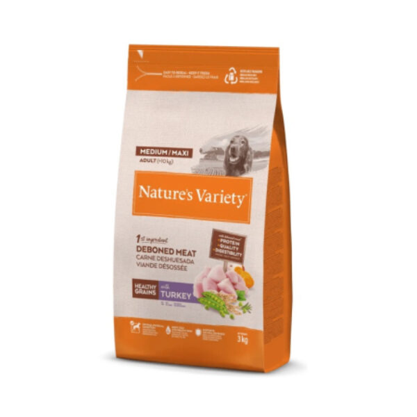 Nature`s Variety Healthy Grain Adult Medium Maxi Pavo 12kg