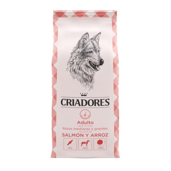 Criadores Adulto Salmón y Arroz pienso para perros de razas medianas y grandes