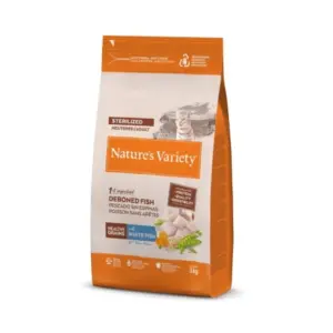 Natures Variety Healthy Grain Adult Sterilized Pescado Blanco para Gatos 300gr