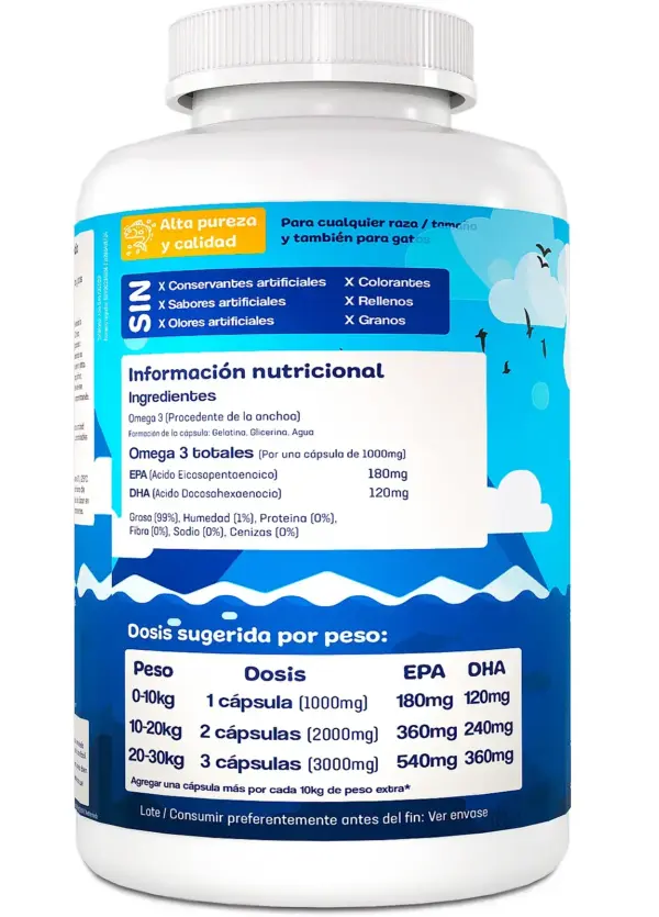 informacion nutricional omega 3 perros